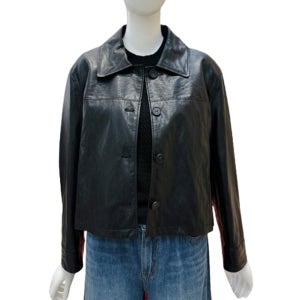 페이크 레더 숏 자켓