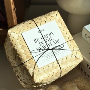 설날카드 새해 명절 근하신년 답례품 선물 포장 정사각 메세지 카드