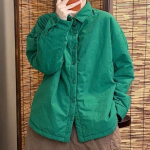 내추럴 면남방 통통솜 셔츠 3 COLOR 그린 베이지 와인