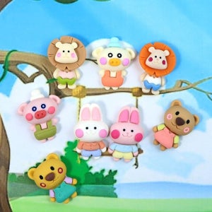 데코장식 모여라 동물나라 혼합 100개입x1봉 소모품 자재 파츠