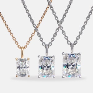 랩다이아 사각 펜던트 래디언트컷 목걸이 1캐럿 2캐럿 3캐럿 IGI D컬러 14k 18k