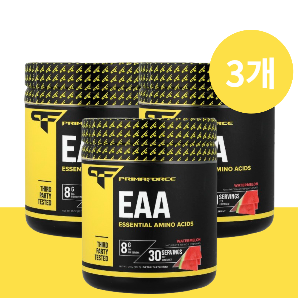 <b>프리마포스</b> 필수 아미노산 EAA 운동 헬스 <b>에너지</b> 부스터 수박 맛 337g (3개)