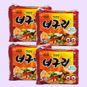 농심 얼큰한 너구리 업소용 식자재 5개입 4봉지 총 40개 사무실 라면