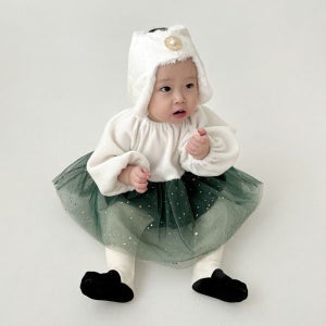 아기 샤원피스 슈트 3개월 6개월 12개월 여자아기 겨울 설 플리스 한복 슈트