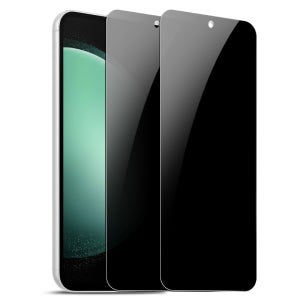 [간편부착] 다이아큐브 갤럭시용 고경도 9H 듀얼유리코팅 사생활보호 액정보호필름 갤럭시S23 FE, 2매입