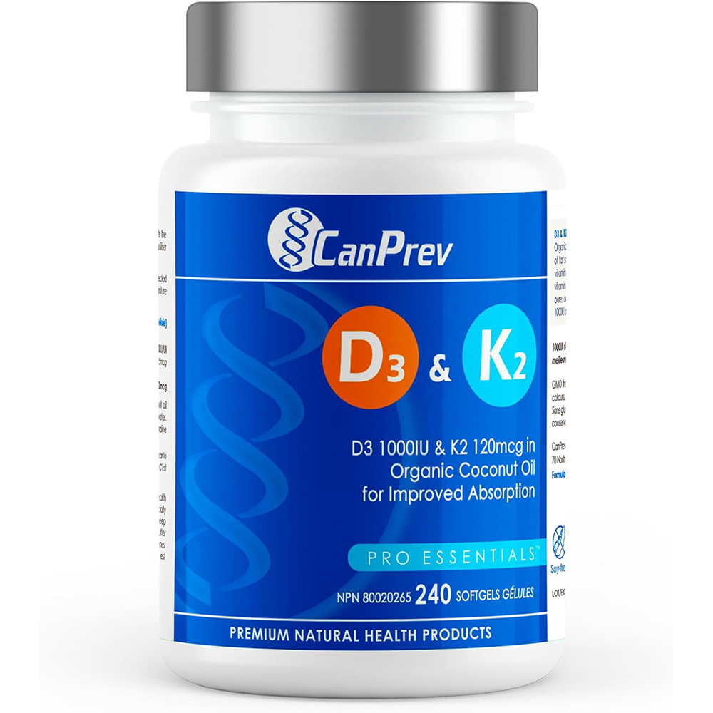 Canprev <b>캔프레브</b> 비타민 D3 K2 코코넛오일 소프트젤 240정