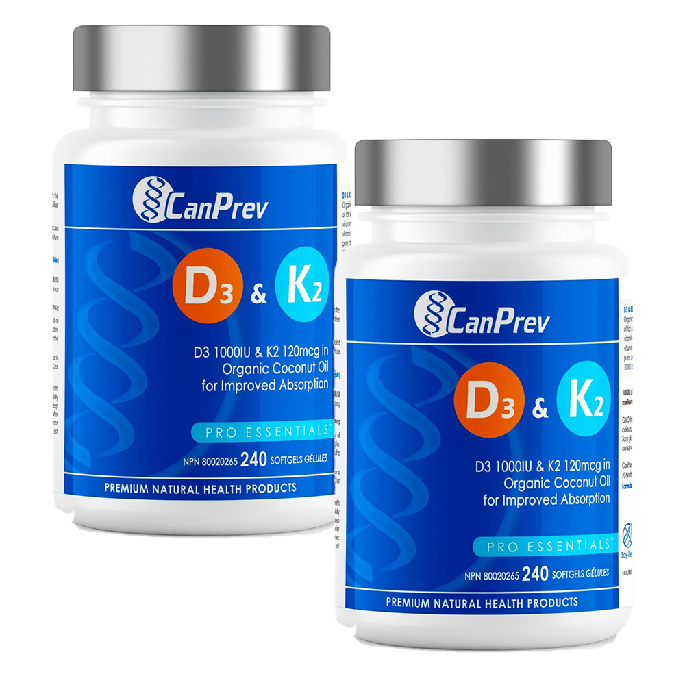 Canprev <b>캔프레브</b> 비타민D3 K2 코코넛오일 소프트젤 240정 2개
