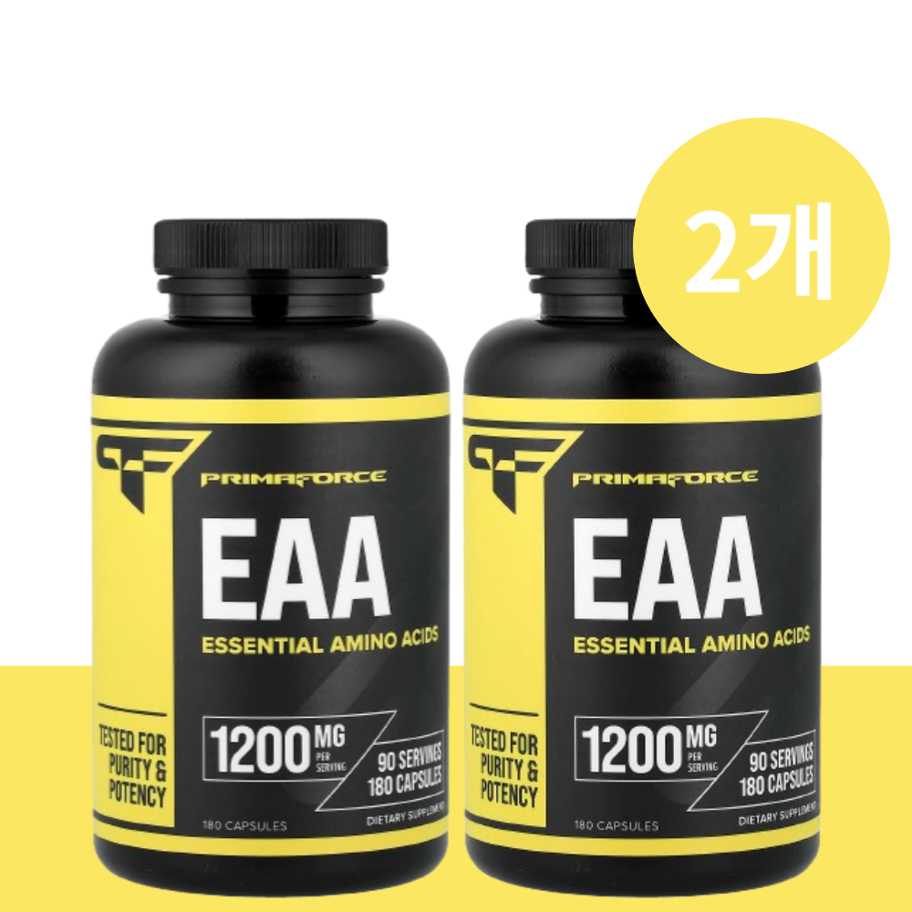 <b>프리마포스</b> EAA 운동전 <b>에너지</b> 부스터 필수 아미노산 캡슐 100정 (2개)