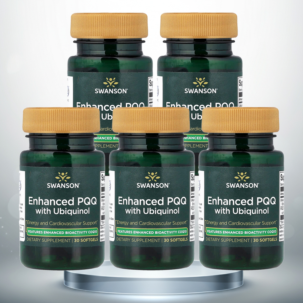 스완슨 유비퀴놀 PQQ <b>코큐텐 50mg</b> 30정 5통