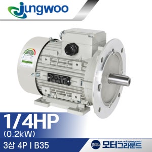 정우모터 3상 1/4마력 0.2KW 4극 B35 63M CE 220/380V JDA