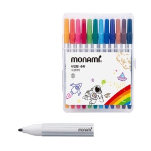 WSstore 모나미 사인펜 슈퍼 수성 12색 세트 사인펜12색 미술용