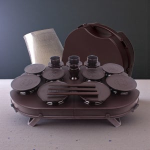 간소한 제사상 성묘 상차림 간단한 제사상 설날 추석 명절 휴대용 제기세트 23P