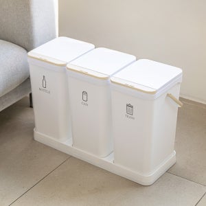 스피드랙 정리마켓 재활용 쓰레기통 모노플랫 3단 분리수거함2.0 20L