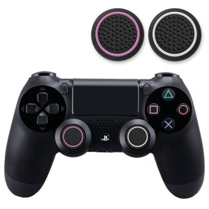 소니 플레이스테이션 PS4 듀얼쇼크 호환 블랙 라인 엠보 게이밍 실리콘 스틱 캡 4P SET