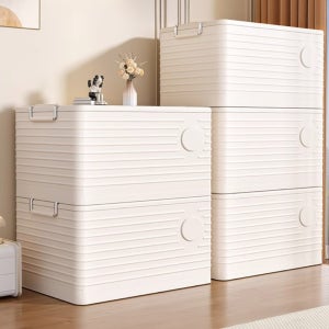 대형 폴딩 접이식 적층형 리빙박스 화이트 1호