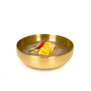 한국복진 스텐 면기 이중 냉면기 업소용 그릇 낮은 16.5cm, 티타늄