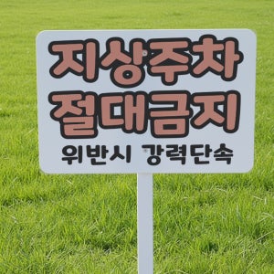 지상주차 절대금지 위반시 강력단속 지주 튼튼한철판 매립식 팻말 푯말 표지판 중