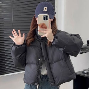 포근 소프트 하이넥 경량 숏패딩 크롭패딩