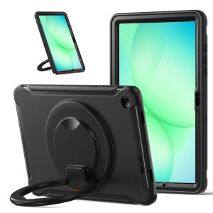 갤럭시탭 A11 플러스 케이스 범퍼 회전 마카롱 아머 블랙, 탭 A11+