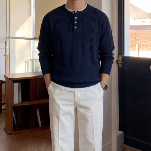 헨리넥니트 남자케이블스웨터 케이블니트