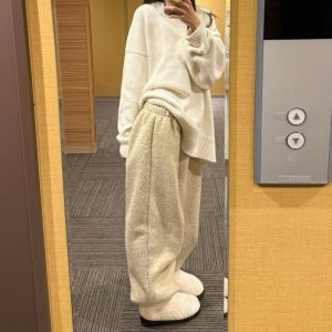 [전체당일]아웃핏 콜리 팬츠 겨울 부클 밴딩 트레이닝 바지