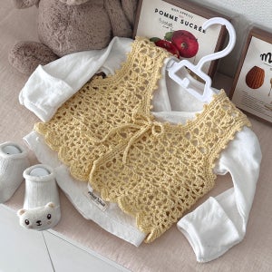 DIY키트 모아베베 아기조끼 보넷 뜨기 오가닉실 아기옷 손뜨개 패키지 코바늘 태교 뜨개질 뜰안 뜨개공방