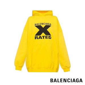 발렌시아가 X-Rated 프린팅 로고 오버핏 남성 후드티 옐로우 Balenciaga 620973 TIVA8 1802
