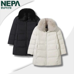 네파 구스패딩 중기장 여성 프리미아 거위털 후드퍼 발열안감 생활방수 구스 패딩 점퍼