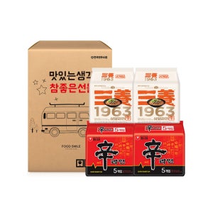유통기한 품질보증 삼양1963 프리미엄 우지라면 8봉+ 농심 신라면 10봉 세트