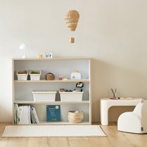 E0 이솝 교구장 책장 책꽂이 서재 학생방 1200x300x1030, 3단, 오크화이트