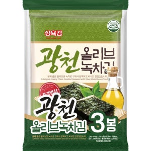 명식품본사 광천 올리브 녹차김 잘라먹는 전장김 20g x 3봉 60g, 1개