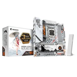 GIGABYTE B850M AORUS ELITE WIFI7 ICE-P 제이씨현 AMD B850 마이크로 ATX 화이트 메인보드