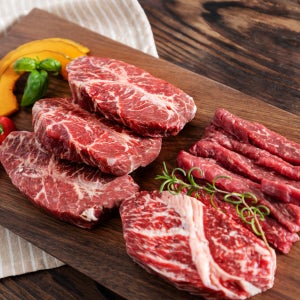 수입산 소고기 한판 모듬 4종 갈비살 부채살 우삼겹 살치살 갈비본살 1kg 캠핑음식