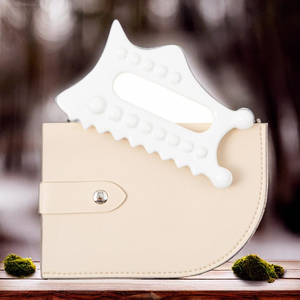 <b>비타할로 스트레스</b> 해소 휴대용 괄사 세라믹 괄사 마사지기 + 가죽 케이스 1개