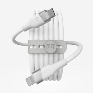 우븐 USB C타입 to 라이트닝 8핀 MFi 고속충전 케이블 화이트, 1개, 1m