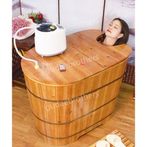 가정용 사우나 편백나무 반신욕기 목욕통 외부 훈증기 강한 땀빼기 욕조 이동식 반신욕 찜질방 80cm 가정용 사우나 (훈증기 포함)