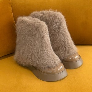 보미클 밍크 앵클부츠 털 패딩 방한 여성 겨울 앵클 부츠