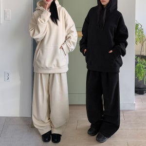 상하세트 기모안감 브루 골덴 후드티+트레이닝 팬츠 Set (4color)