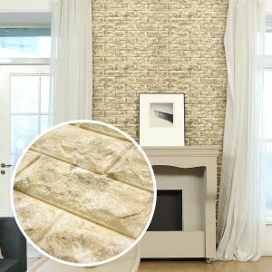 롤 폼블럭 단열벽지 접착식 방한 보온 결로방지 난방 20000mm, 파벽돌 스톤베이지