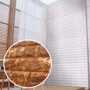 롤 폼블럭 단열벽지 접착식 방한 보온 결로방지 난방 20000mm, 파벽돌 브라운