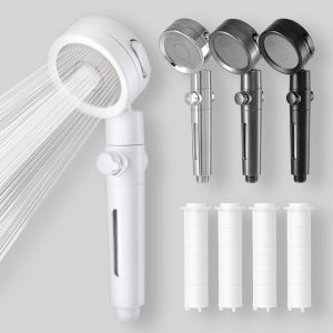 해피달링 온오프 필터 샤워기 헤드 수압상승 고압 절수 욕실 교체 +리필5p 세트