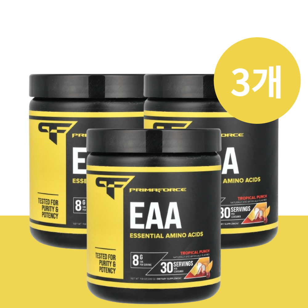<b>프리마포스</b> EAA 운동전 <b>에너지</b> 부스터 필수 아미노산 트로피컬 펀치 330g (3개)
