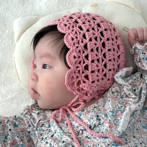 DIY키트 모아베베 아기보넷 뜨기 오가닉실 아기모자 손뜨개 패키지 코바늘 태교 뜨개질 뜰안 뜨개공방