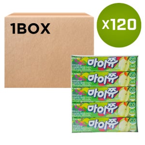 크라운 마이쮸 사과 캬라멜 츄잉캔디 사탕 사무실간식 회사 대용량 벌크 44g, 120개