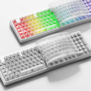 콕스 키보드 유선 풀배열 오피스 투명 AURA 게이밍 XM108 화이트, 멤브레인