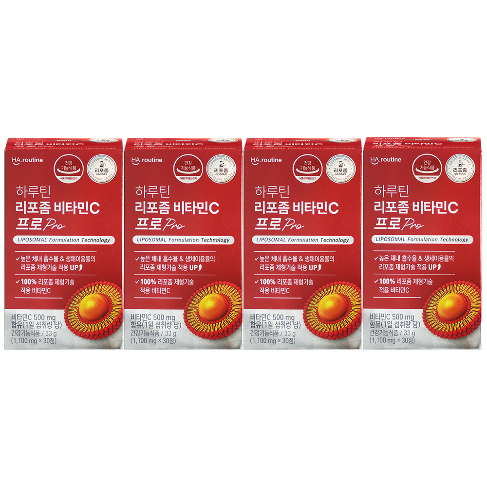 하루틴 리포좀 비타민C프로 1,100mg 30정, 4개