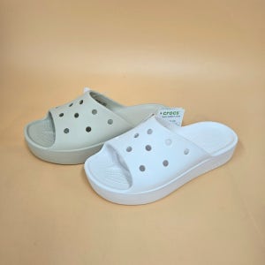 크록스클래식 플랫폼 슬라이드 여성 슬리퍼 화이트 본 휴양지 병원 실내화 학원 사계절
