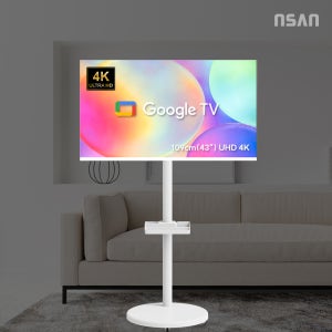 엔텐바이미 심플형 삼탠바이미 화이트 세트 109cm UHD 4K 이동식 TV 중소바이미