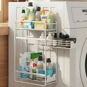 무타공 틈새 냉장고 세탁기옆 자석선반 마그네틱 세탁실 수납선반