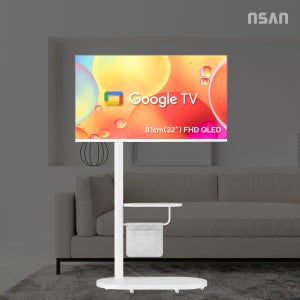 엔텐바이미 타원형 삼탠바이미 화이트 세트 QLED 81cm FHD 이동식 TV 중소바이미